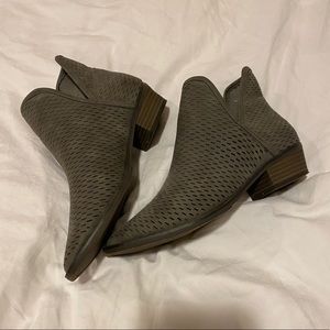 Grey suede ankle boots